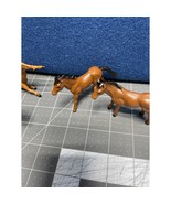 Small Plastic Horse Figurines Brown White Lot Of 4 - £7.72 GBP