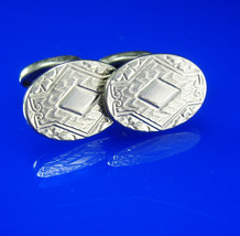 Engravable Victorian Wedding Cufflinks Vintage Signet Customizable Cuff Links Fa - £99.27 GBP