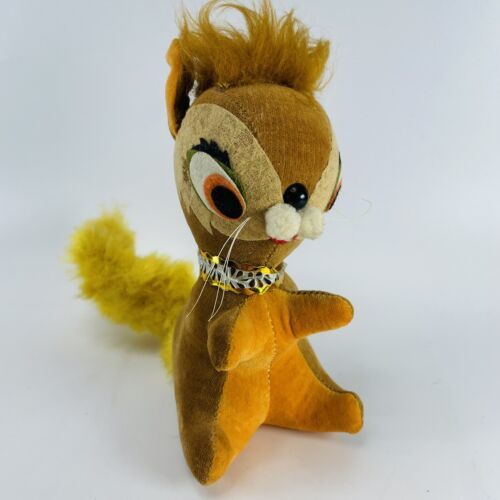 Vintage FUN-WORLD Huggles Sawdust Stuffed Squirrel Chipmunk Made in Japan - $11.71