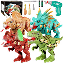 Dinosaur Toys for 3-8 Year Old Boys, Take Apart Dinosaur Toys w/ Light S... - $11.64
