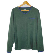 Unsimply Stitched T Shirt Mens Medium Long Sleeve Cotton Blend Ringer Tee Green - £17.97 GBP