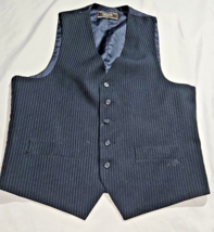 Levis Menswear Dress Vest Action Suit Western  Blue Striped Mens medium ... - £11.21 GBP