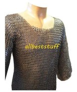 Medieval Chainmail Shirt Armor Medium flat Riveted with flat washer ABS - £208.64 GBP