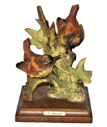 Vintage Giuseppe Armani 2 Wrens Birds On Tree Branch With Vine Figurine - $170.96 CAD