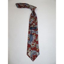 Men's 100% Silk Necktie By Bruno Piattelli Paisley Floral Fancy BP23 Cognac Blue image 3