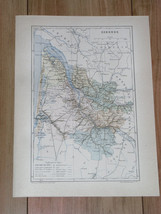 1887 Antique Original Map Of Department Of Gironde Bordeaux / France - £21.15 GBP