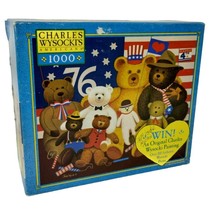 Charles Wysocki Patriotic Stuffy Bunch Americana 1000 Pcs Jigsaw Puzzle Complete - £13.16 GBP
