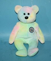 Ty Beanie Babies Baby Happy Birthday B B Bear 8&quot; Tie Dye Plush Pastels Soft Toy - £9.20 GBP
