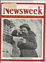 Newsweek Magazine Second Hand Front in Italy Mar 1944 - £11.09 GBP