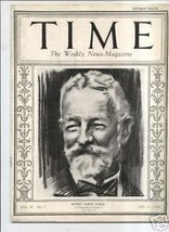 MAGAZINE TIME  Henry Cabot Lodge  JANUARY 21 1924 - £54.49 GBP