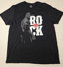 WWE Authentic The Rock Illustrated Black Logo T-Shirt Sz XL - £15.86 GBP