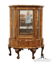 VINTAGE ANTIQUE Ornate French Inspired Traditional Burled Walnut 51&quot; Display ... - £2,395.06 GBP