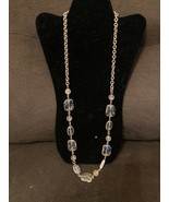 32-34” Talbots CLEAR Lucite Statement Gold Tone Chain - £10.85 GBP