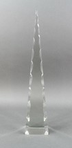 Cartier Obelisk Rare Vintage Obelisk Crystal Art Glass Sculpture 17 3/4&quot; Dated - £643.25 GBP