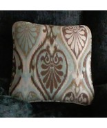 Vintage Sunbrella Tapestry Throw Pillow 16&quot;x16&quot; Brown &amp; Blue Tones No Zi... - $23.76