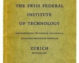 Swiss Federal Institute of Technology 1952 Zurich Switzerland Student Ca... - $24.72