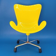 Mid Century Modern Yellow Swivel Egg Chair Dollhouse Fashion Doll Furniture MCM - £7.90 GBP