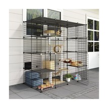 Eiiel Outdoor Cat House, Cages Enclosure with Super Large Enter Door, 55... - £188.51 GBP