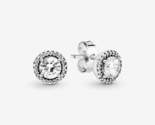 925 Sterling Silver Round Sparkle Stud Earrings - £14.00 GBP