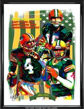 Green Bay Packers Starr Favre Rodgers Football Poster Print Wall Art 18x24 - £21.63 GBP