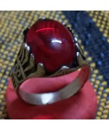 ring 925 serious heritage antique collectible heads liver red agate - £59.10 GBP