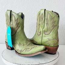 Lane LEXINGTON Womens Cowboy Boots 9 Green Leather Western Style Cowgirl Short - $193.05