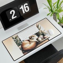 Boho Cat Desk Mat, Cozy Cat Art Mouse Pad, Home Office Decor, Gift for C... - $28.05 CAD