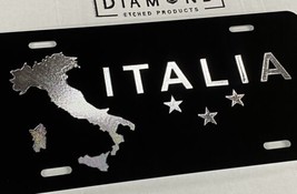 Engraved Italian Italy Flag Car Tag Diamond Etched Aluminum Vanity Licen... - $19.89