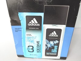Adidas ICE DIVE  Mens GIFT SET 8.4 Oz 3 In 1 Wash &amp; 2.5 Oz  Body Fragrance Spray - £19.88 GBP