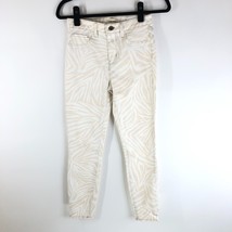 L&#39;agence Margot High Rise Skinny Jeans Ankle Crop Zebra Stripe Beige White 25 - £46.29 GBP