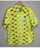 JOE MARLIN Yellow Swordfish Cotton Hawaiian Shirt Size Large Tapered Fit... - £19.04 GBP