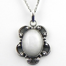 925 Sterling Silver chalcedony Handmade Necklace 18&quot; Chain Festive Gift PS1693 - £29.58 GBP