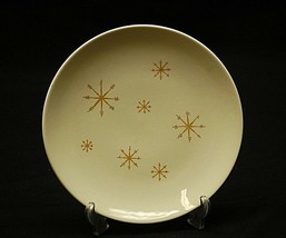 Royal China Star Glow Bread Butter Plate Atomic Age Mustard Gold Stars Ironstone - £7.88 GBP