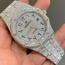 VVS1 D Color Moissanite Studded Iced Out AP Watch, VVS1 Diamonds Stainless Steel - £1,420.57 GBP