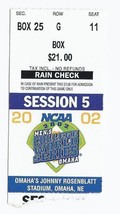 2002 College World Series Ticket Stub Session 5 South Carolina Nebraska - £34.05 GBP