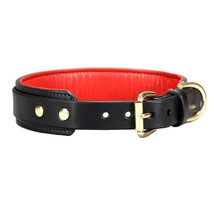 STG Genuine Leather Comfortable Black soft Padded Dog Collar For All Unisex Dog - £32.66 GBP+