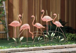 Pink Flamingo Garden Stake Sculpture Bird Flock Outdoor Lawn Garden Home Decor - £78.28 GBP