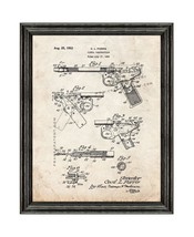 Pistol Patent Print Old Look with Black Wood Frame - £20.42 GBP+