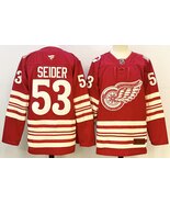 Men&#39;s Moritz Seider Red Jersey Detroit Red Wings Centennial Uniform - $1,159.34 MXN