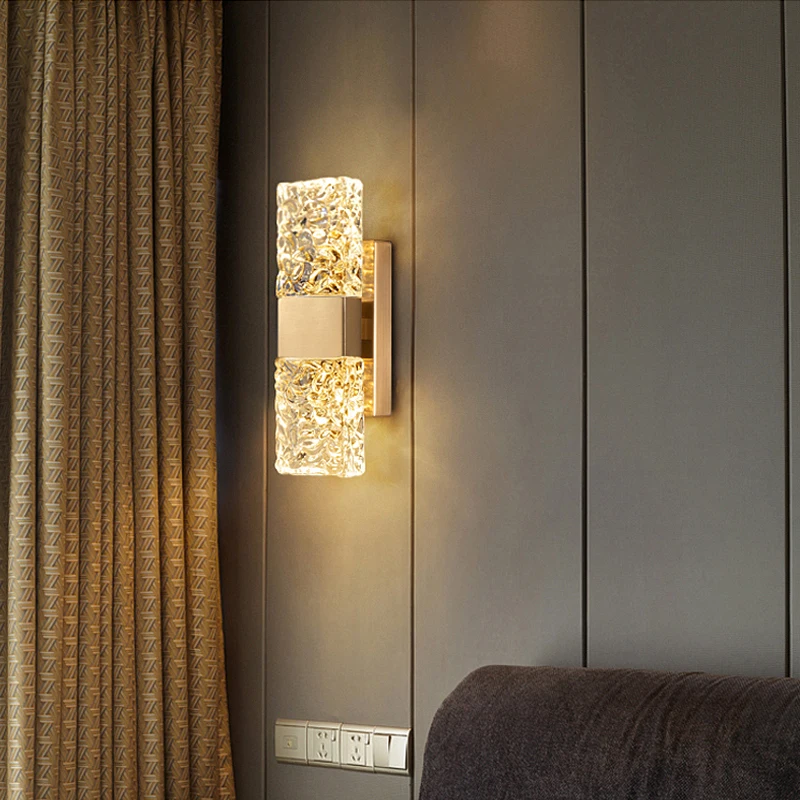 JMZM Nordic Crystal Copper Wall Lamp 8w Transparent Creative Wall Light LED - £136.55 GBP+