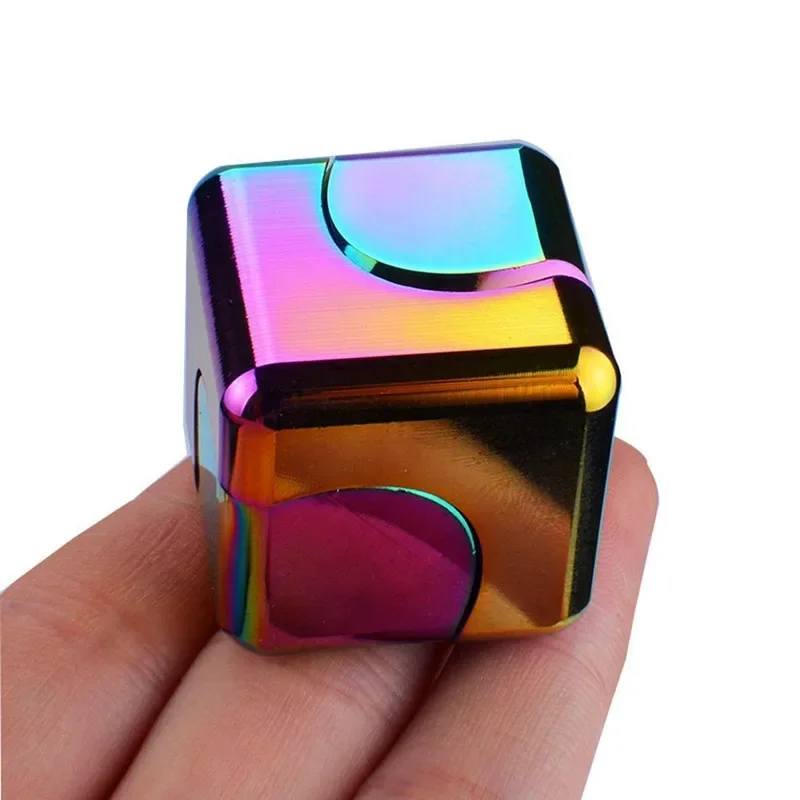 Metal Cube Fidget Spinner Antistress EDC Fingertip Toys Stress Relief Hand - £11.04 GBP+