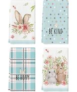 Artoid Mode Buffalo Plaid Bunny Easter Kitchen Towels Set of 4 New - $12.95