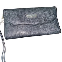Baggallini Genuine Leather snap button flap wallet silver hardware and strap - £22.19 GBP