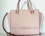 New Kate Spade Small Hadlee Laurel Way Jeweled Leather Tote Warm Vellum ... - $113.91