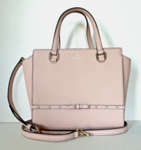New Kate Spade Small Hadlee Laurel Way Jeweled Leather Tote Warm Vellum Dust bag - £92.49 GBP