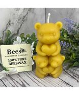 Bears and Hearts Candle – 100% Beeswax - Handmade, 3.5” Tall - $7.50