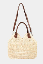 Fame Straw Braided Faux Leather Strap Shoulder Bag - £29.19 GBP