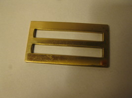vintage 2&quot; Solid Brass Slider Belt Buckle - Serial No. 528 - $3.00