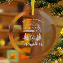 Clear Glass Ornaments Custom Printed Campfire Family Memories Design, Home Decor - £21.40 GBP+