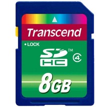 Transcend 8GB Class 4 SDHC Flash Memory Card (TS8GSDHC4) - £22.05 GBP